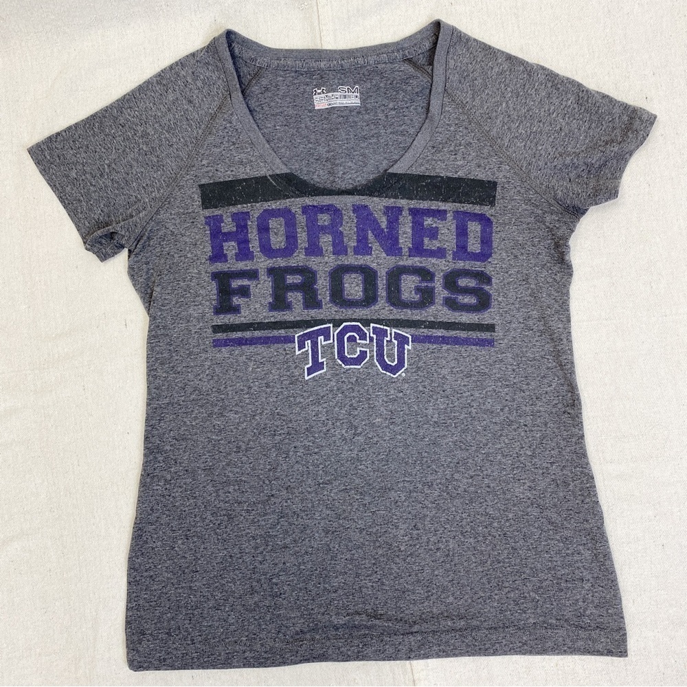TCU Horned Frogs scoop neck Under Armour Heat Gear tee S